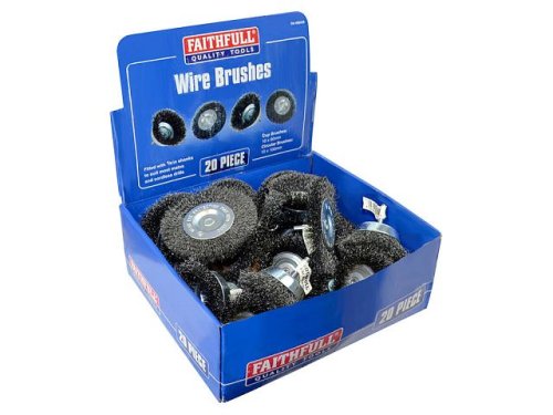 Faithfull FAIWBA Wire Brush Assortment (20 Pack)