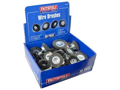 Faithfull FAIWBA Wire Brush Assortment (36 Pack)