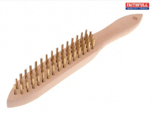 Faithfull FAI680B4 Wire Brush Brass Wire 4 Row