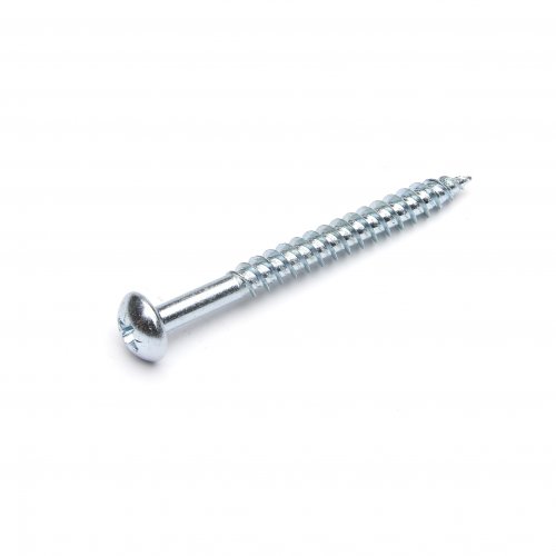 Steel Round Head Pozi Hardened Twin Thread Woodscrews Zinc Plated